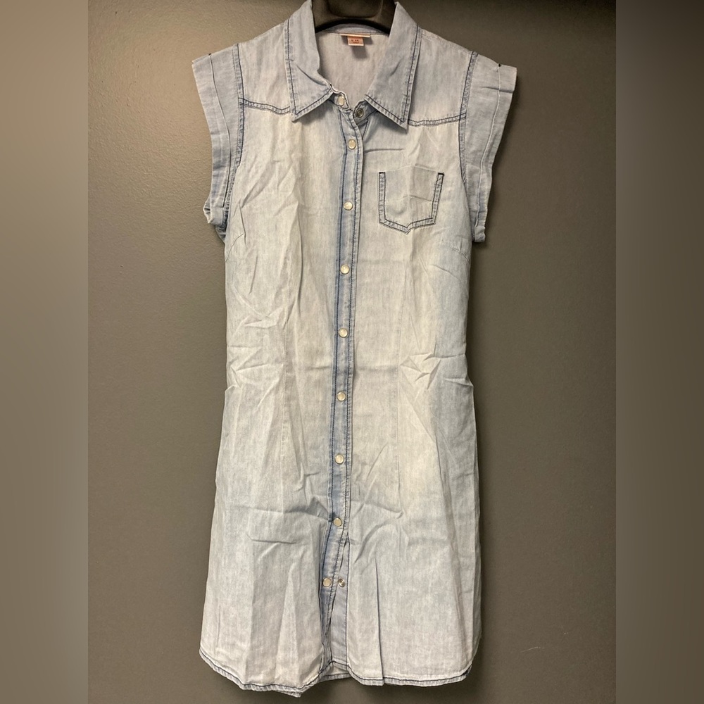 💛TODAY***$10***Mission Supply Co chambray vintage mini-dress with back tie.